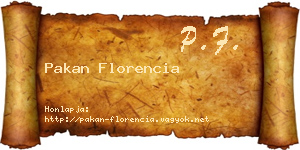 Pakan Florencia névjegykártya